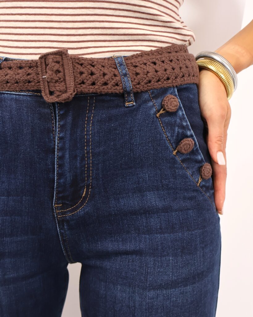 Jeans Cropped Botones