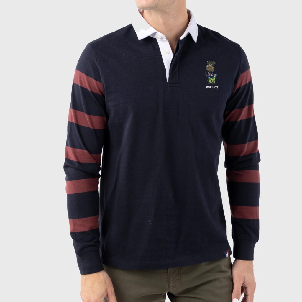 Polo Mr Williot Manga Rayas Navy Blue