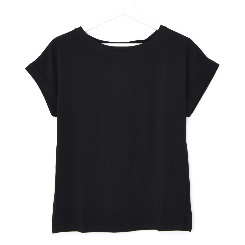 Camiseta Básica Cuello Redondo Negra