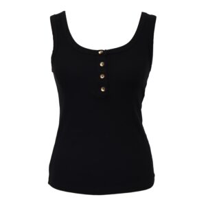 Top Botones Negro