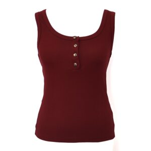 Top Botones Burdeos