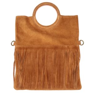 Bolso Flecos Ante Camel
