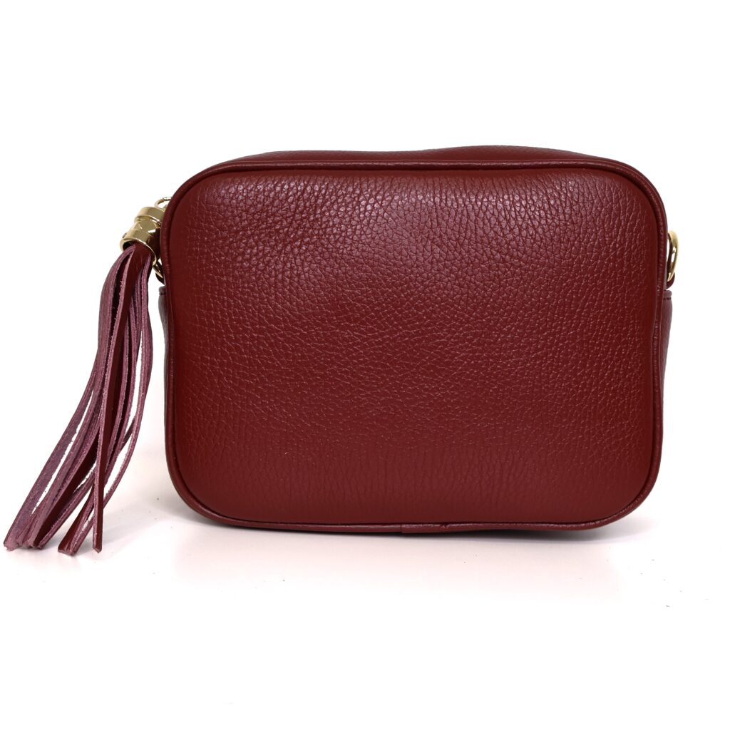 Bolso Piel Borla Burdeos