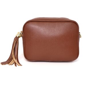 Bolso Borla Piel Camel