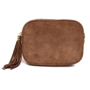 Bolso Borla Ante Taupe