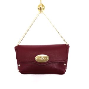 Bolso Piel Tachuelas Burdeos