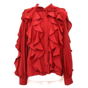 Camisa Volantes Burdeos