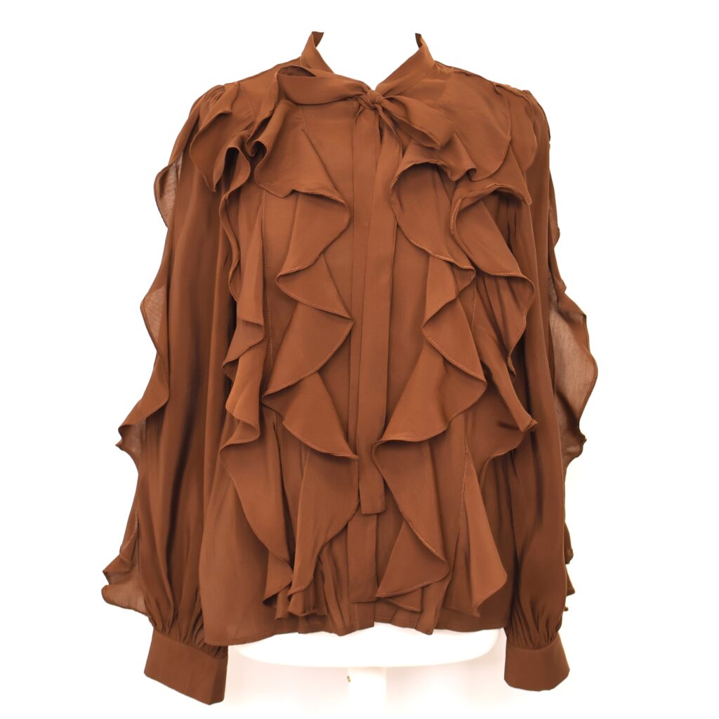 Camisa Volantes Chocolate