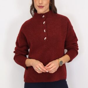 Jersey Botones Burdeos