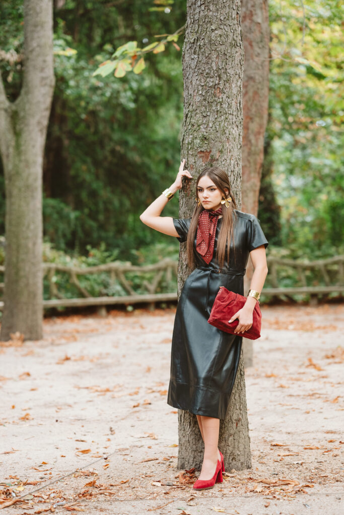 Vestido Polipiel Manga Corta