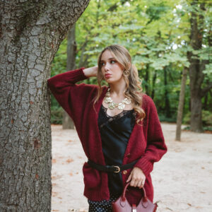 Bolso Pequeño Piel Burdeos