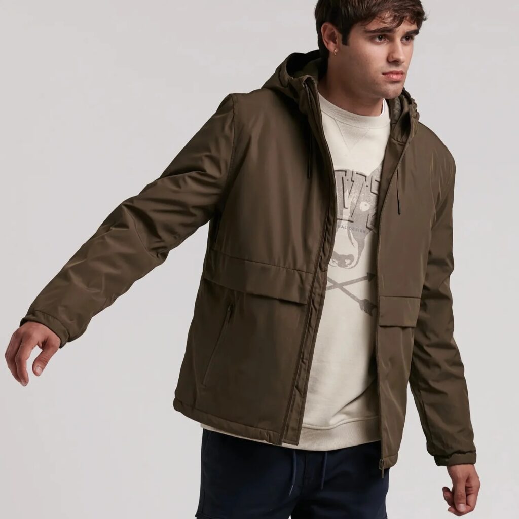 Cazadora Canguro Acolchada Kaki