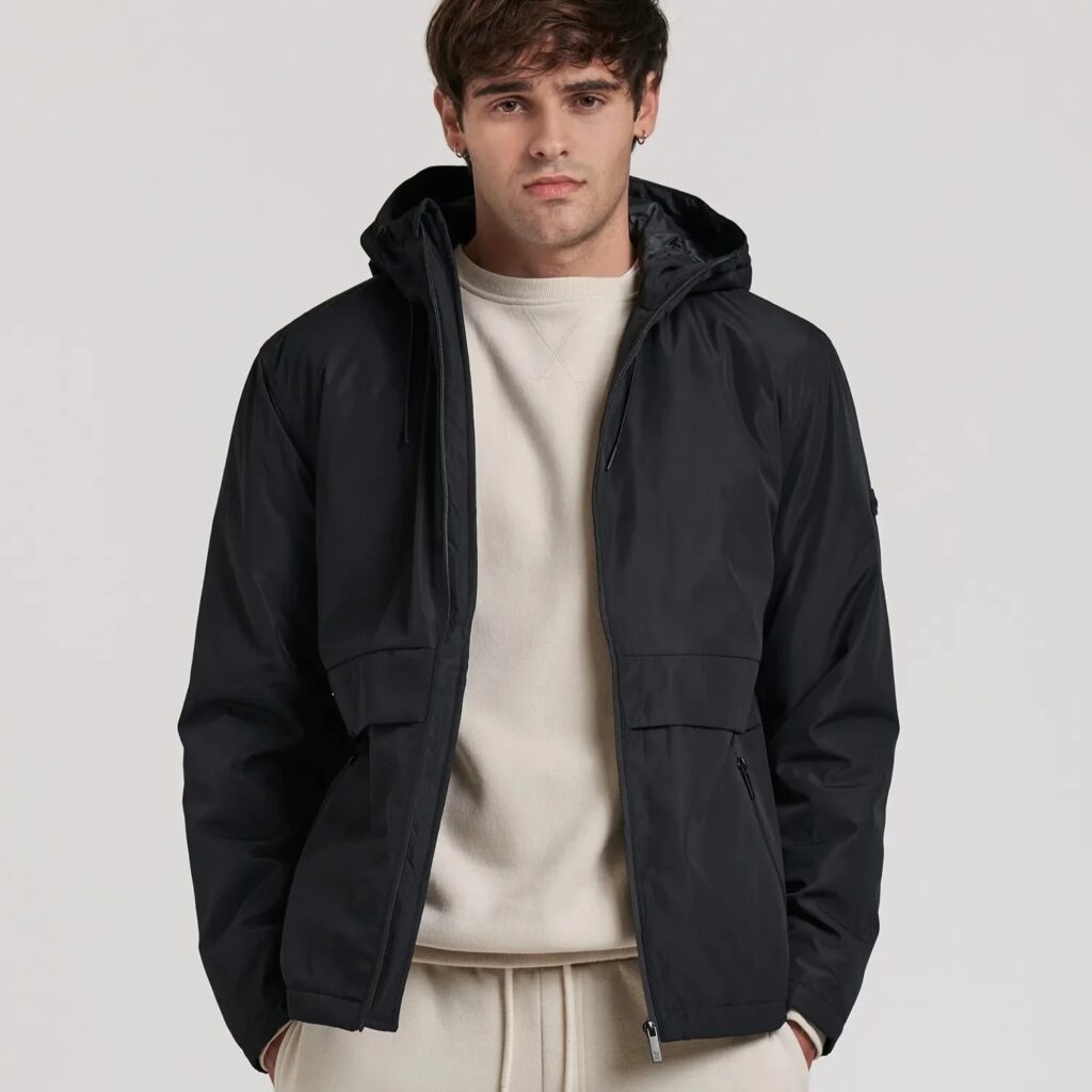 Cazadora Canguro Acolchada Negro