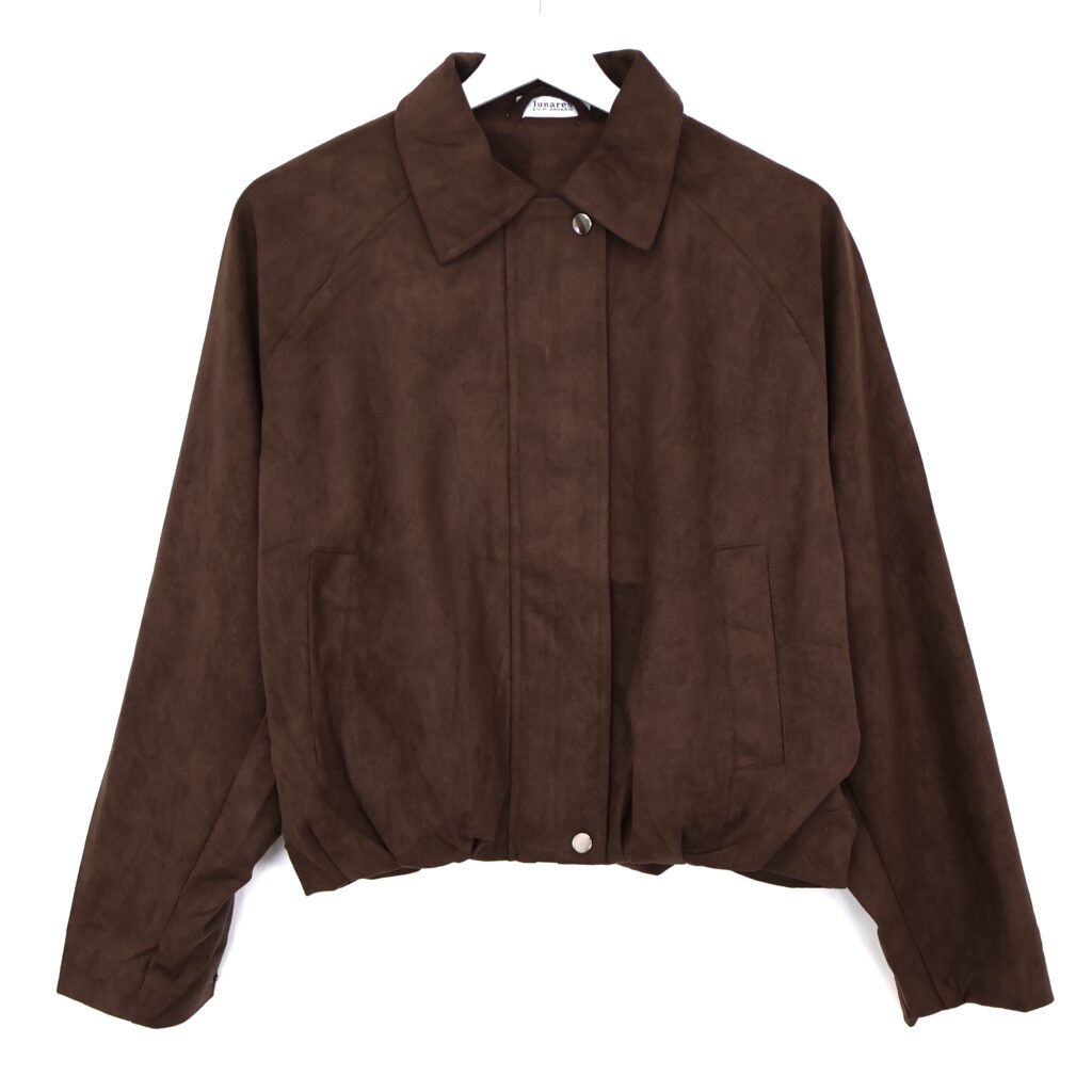Chaqueta Bomber Ante Chocolate