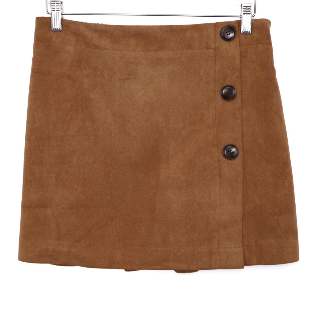 Falda Ante Botones Camel