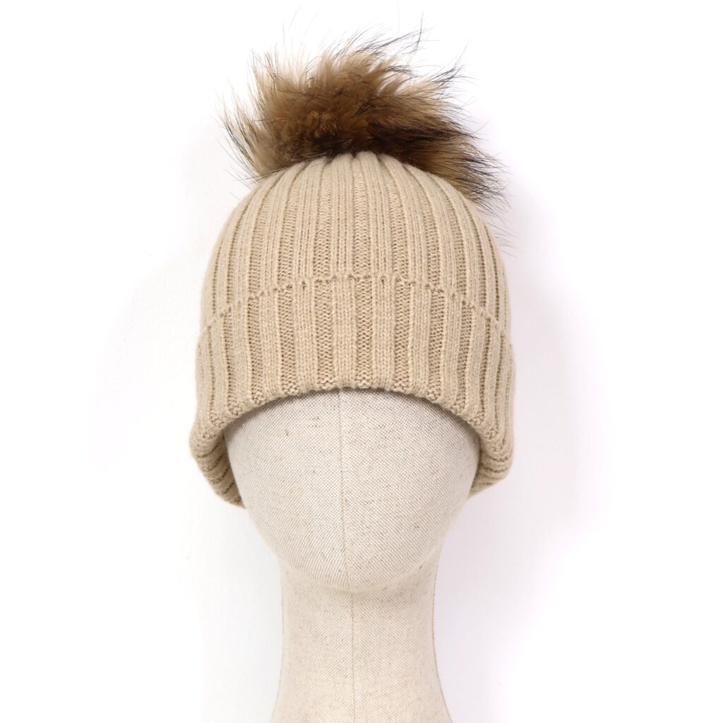 Gorro Pompón Beige
