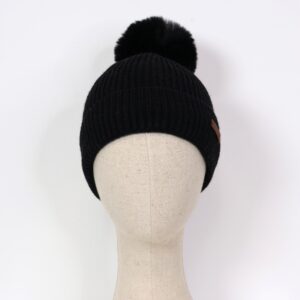 Gorro Pompón Polar Negro