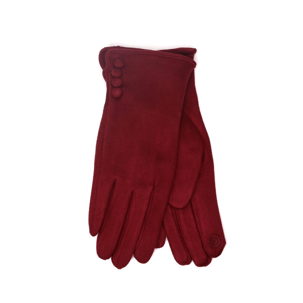 Guantes Botones Burdeos
