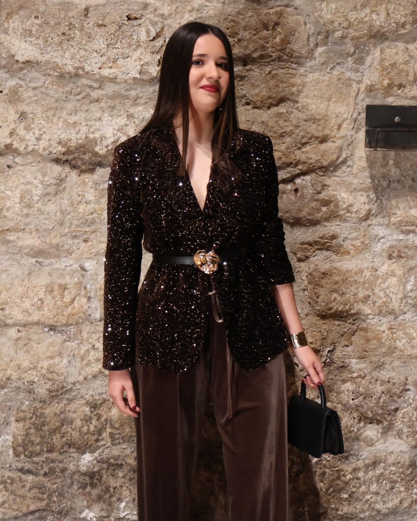 Blazer Lentejuelas Chocolate