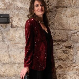 Blazer Lentejuelas Burdeos