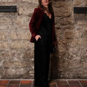 Pantalón Recto Terciopelo Negro