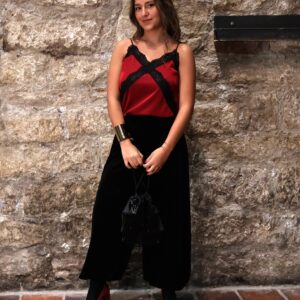 Pantalón Bombacho Terciopelo Negro