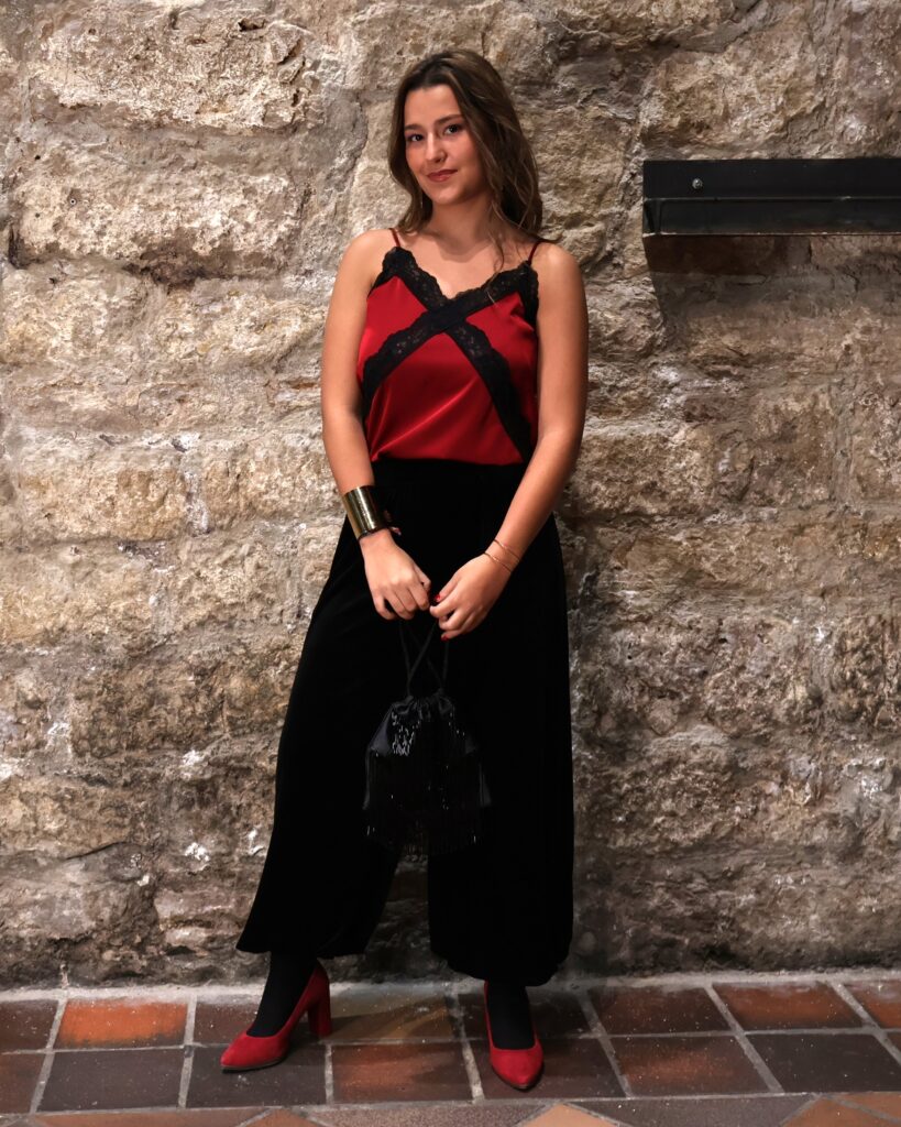 Pantalón Bombacho Terciopelo Negro