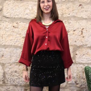 Camisa Satinada Burdeos