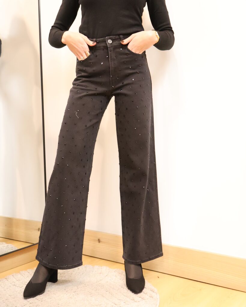 Jeans Glitter Negro