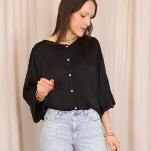 Camisa Satinada Negra