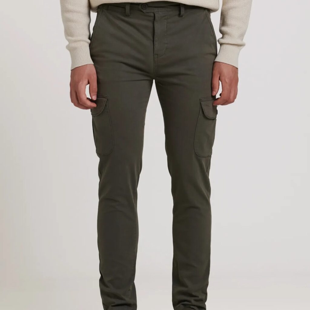 Pantalón Chino Cargo Kaki Oscuro