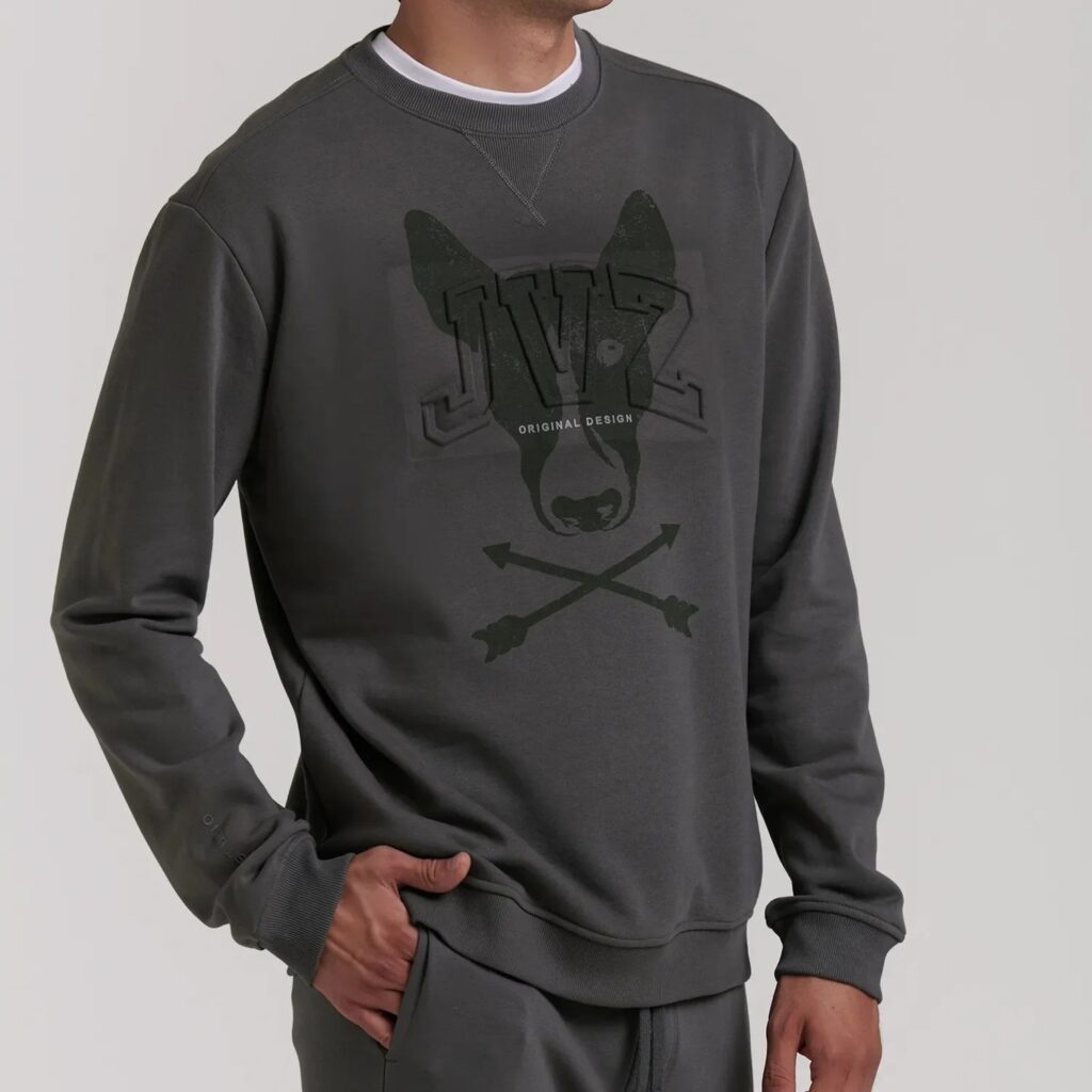 Sudadera Logo Relieve Kaki Oscuro