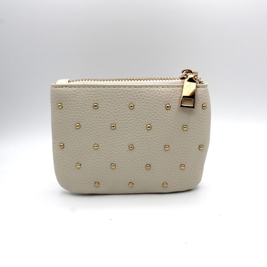 Monedero Piel Tachuelas Crudo