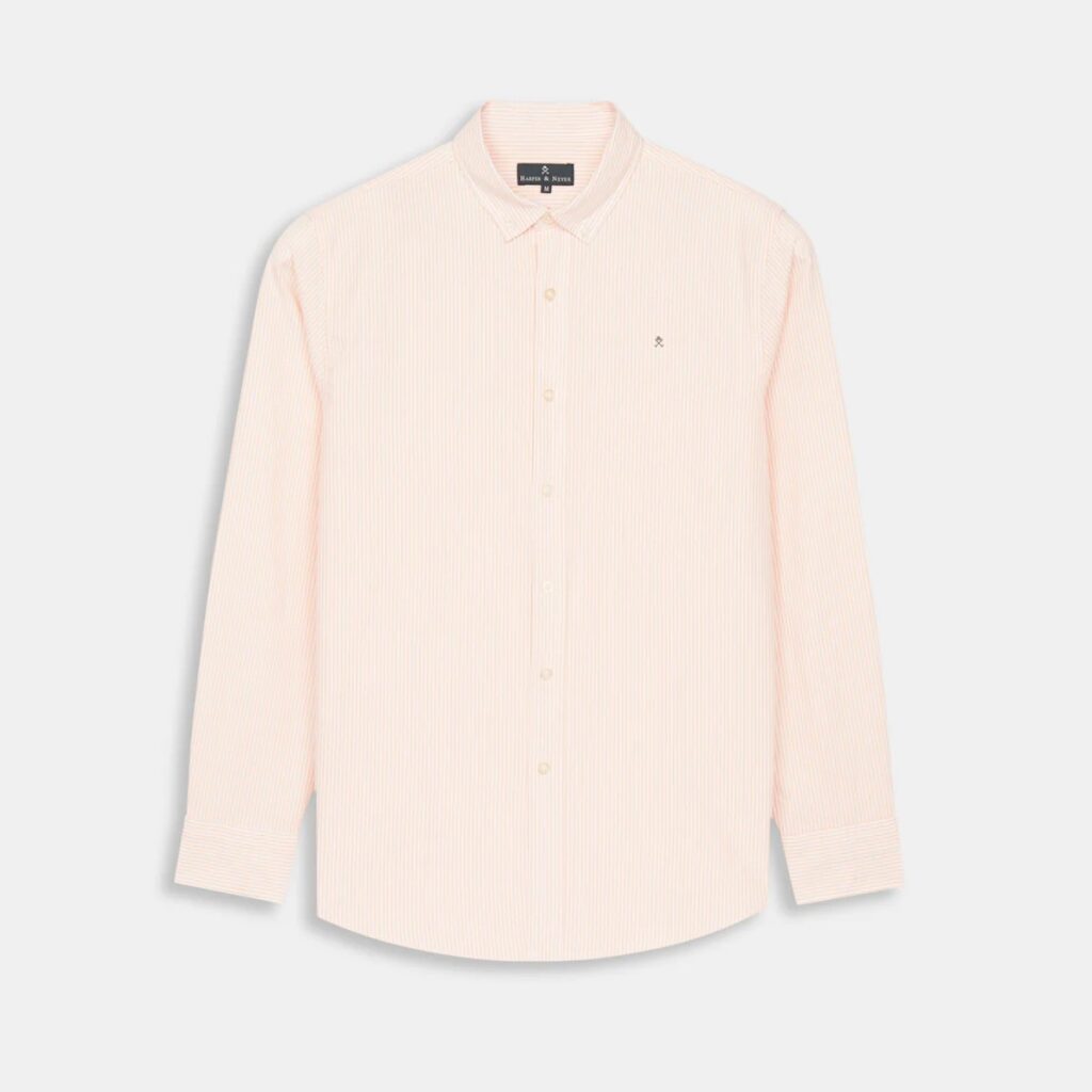 Camisa Mediterraneo Striped Oxford Coral Peach