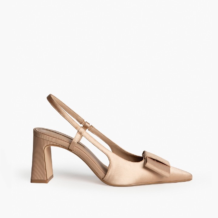 Zapato Salón Lazo Beige
