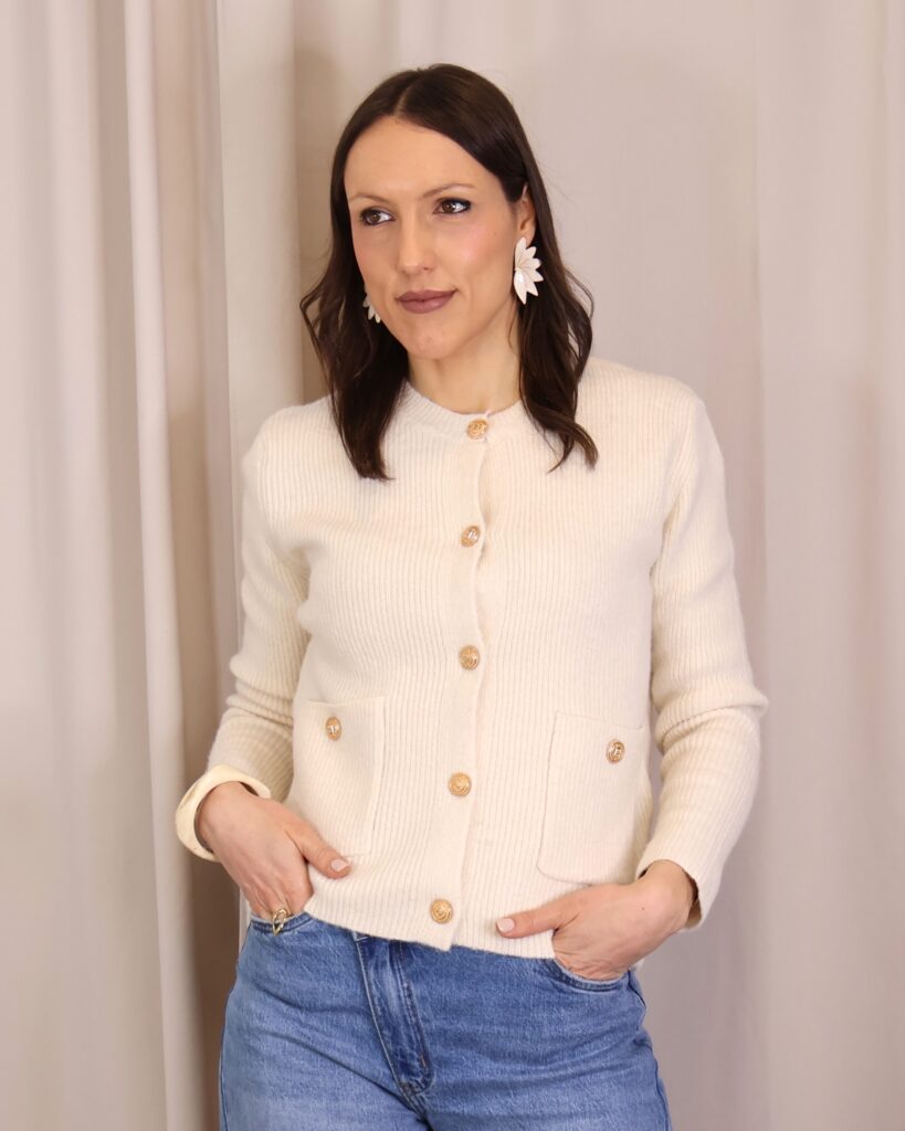 Chaqueta Punto Beige