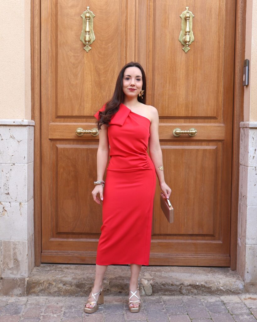 Vestido Atardecer Midi Coral