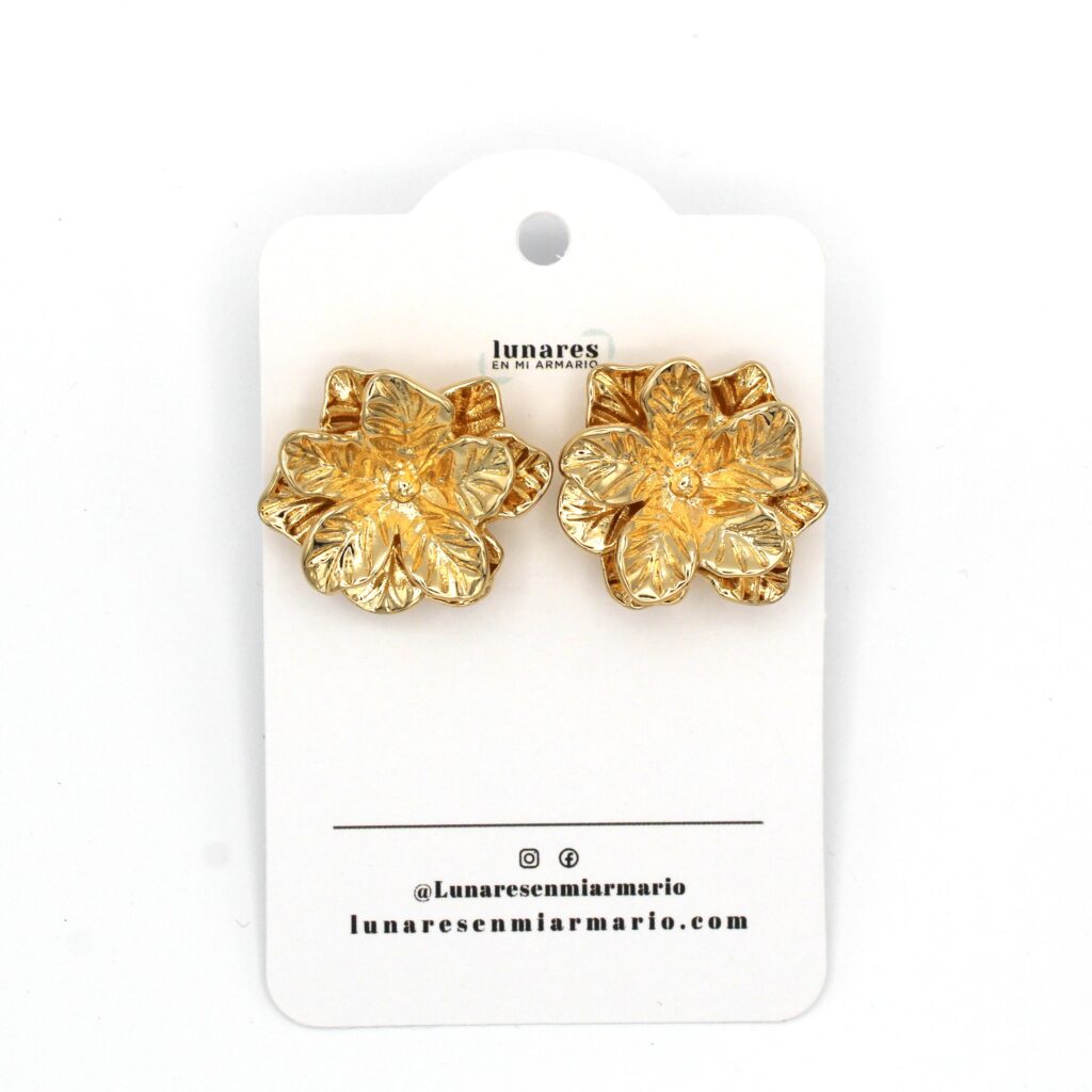 Pendientes Flower Dorado