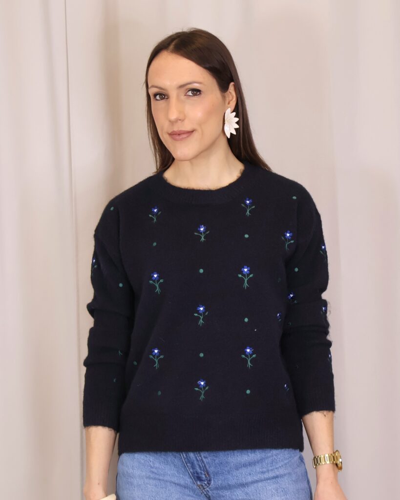 Jersey Flores Marino