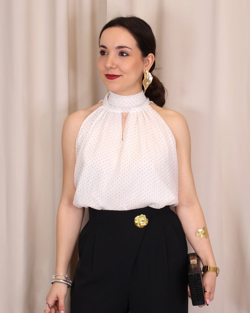 Blusa Blanca Lunares