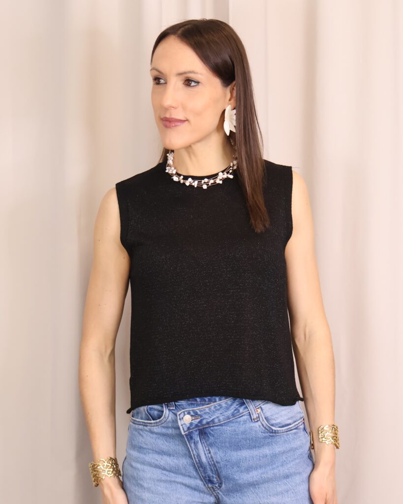Top Lurex Negro