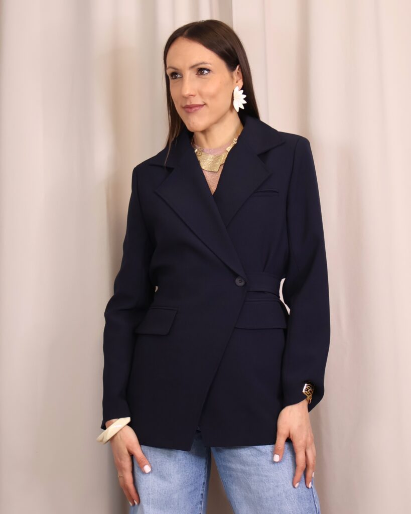 Blazer Cinturón Marino