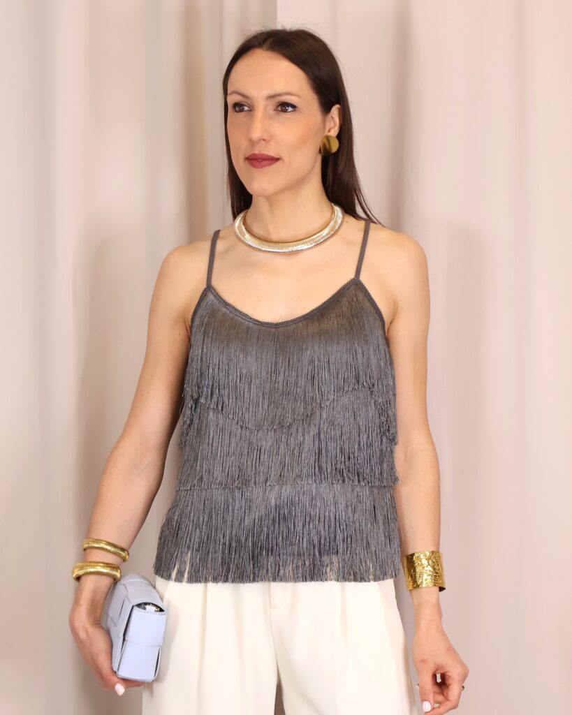 Top Flecos Gris