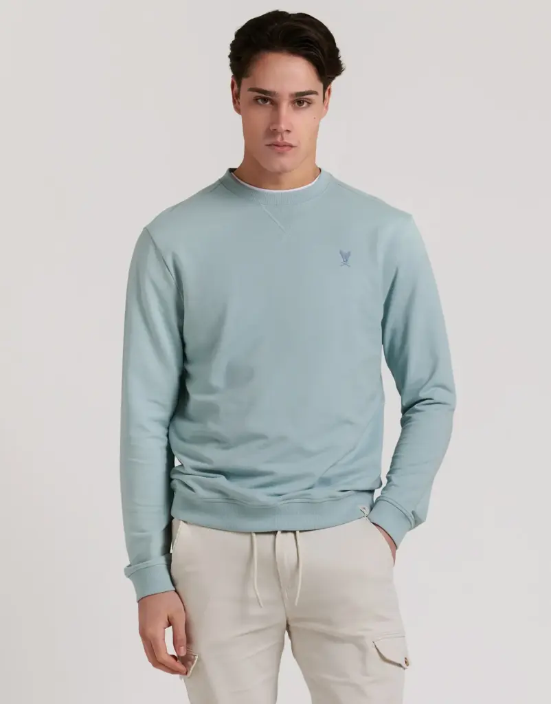 Sudadera Básica Logo Celeste