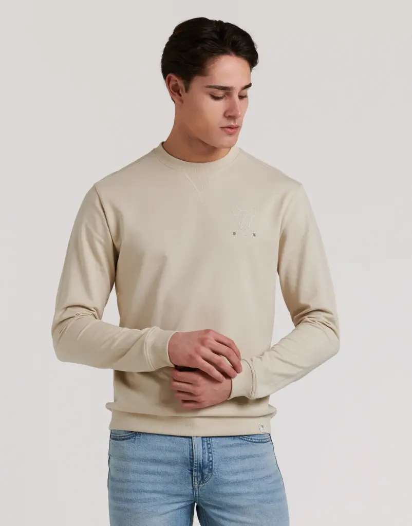 Sudadera Logo Espalda Beige