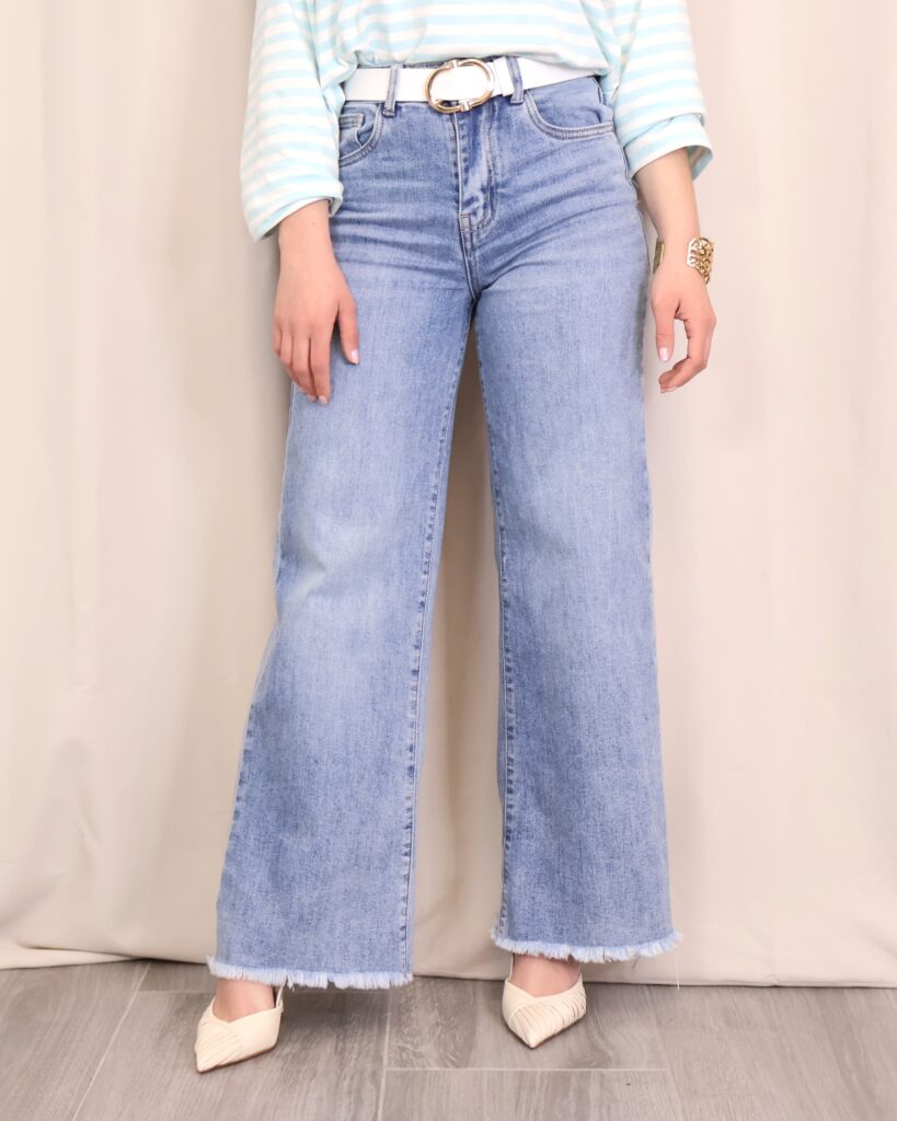 Jeans Wide-Leg Denim Claro