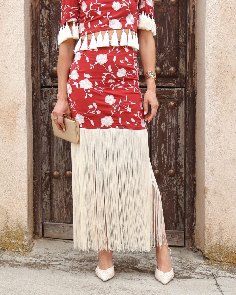 Falda Flecos Teja