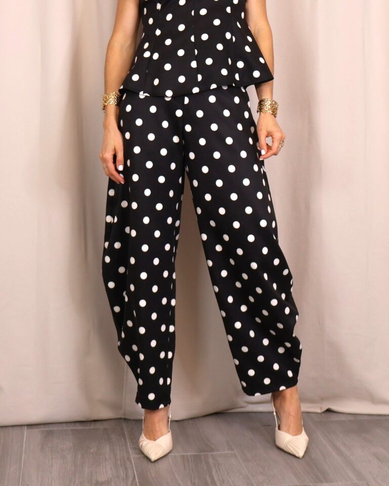 Pantalón Barrel Lunares Negro