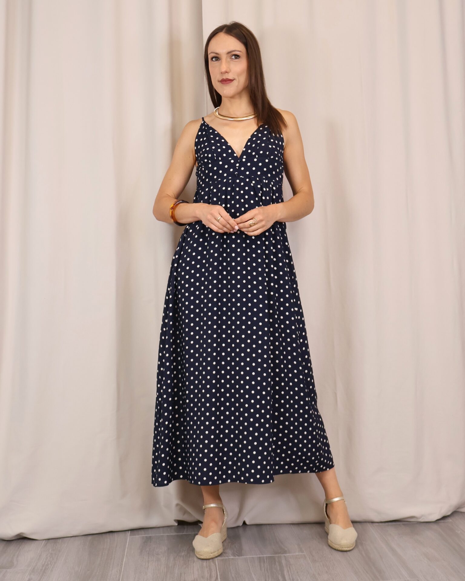 Vestido Lunares Marino