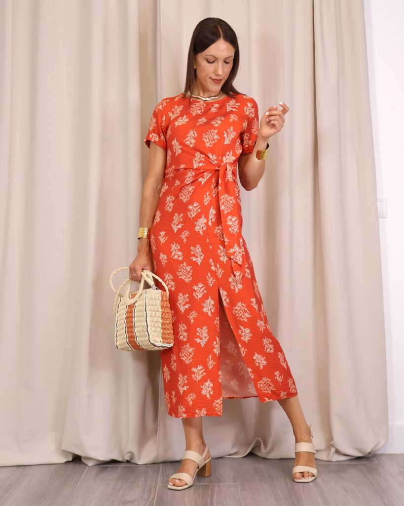 Vestido Estampado Coral